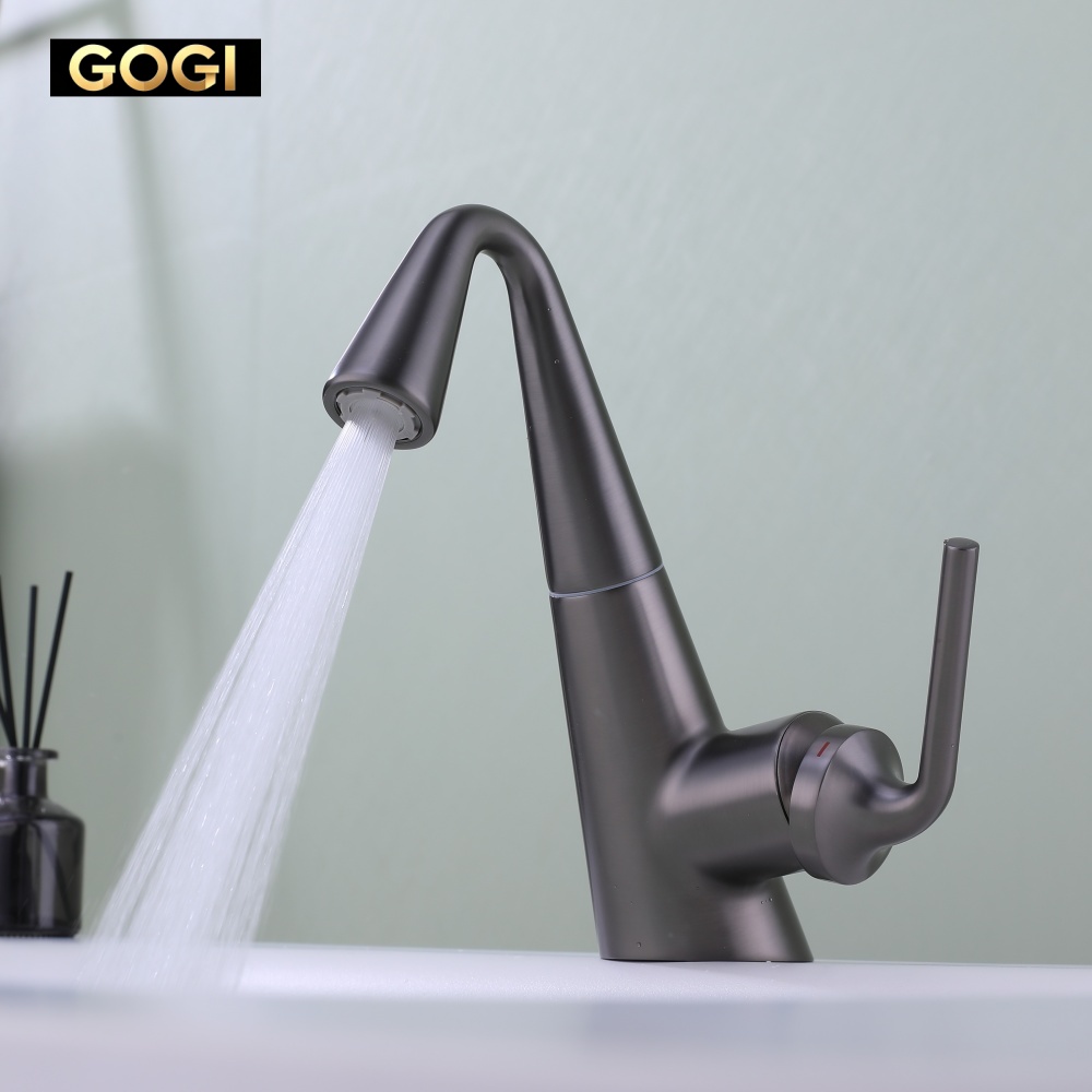 GOGI ガンメタルグレーの真鍮製引き出し式洗面台用混合水栓 - Basin Mixer Cartridge のレビューと価格