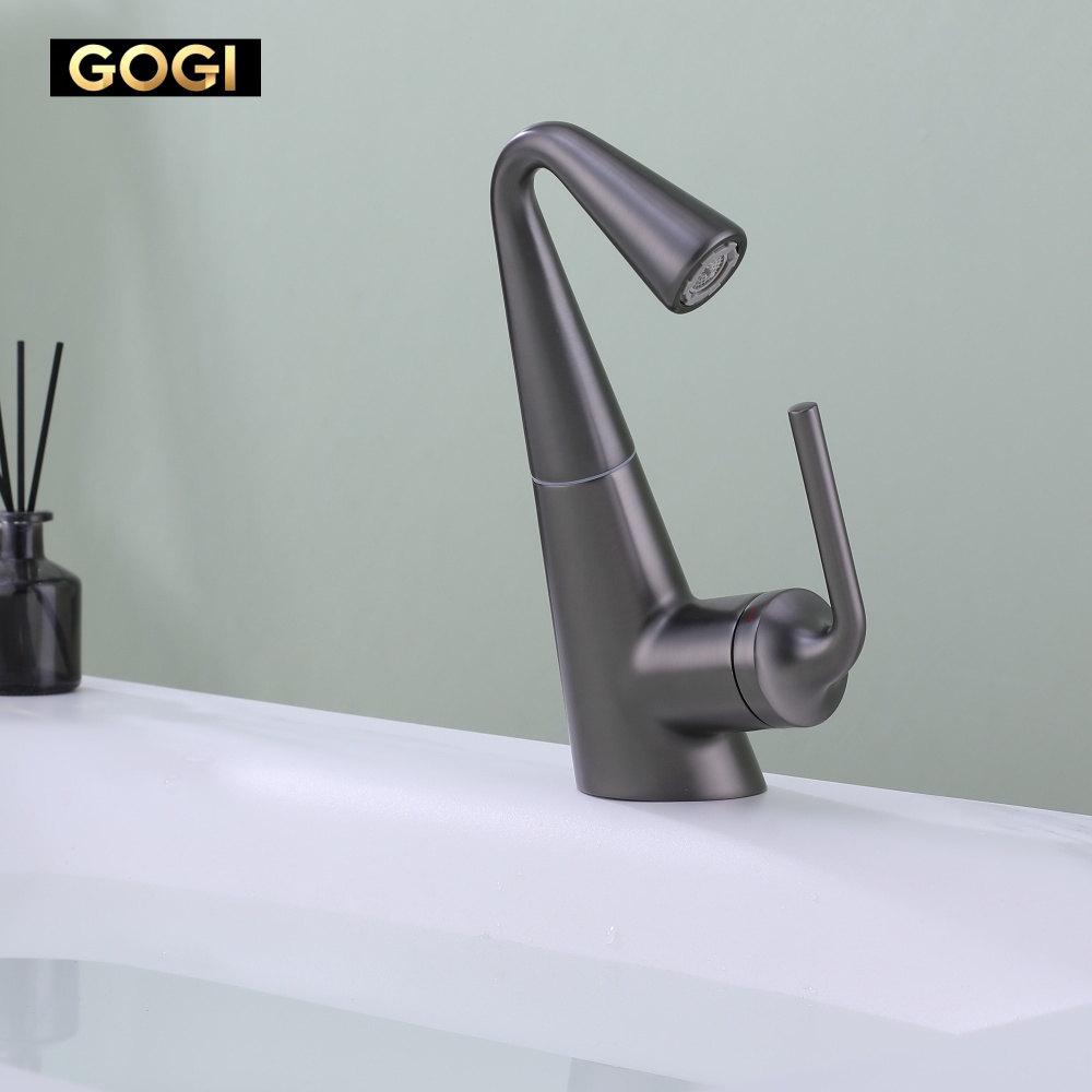 GOGI ガンメタルグレーの真鍮製引き出し式洗面台用混合水栓 - Basin Mixer Cartridge のレビューと価格