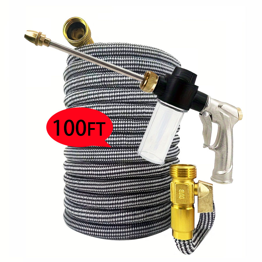 高品質拡張式ガーデンホース、柔軟な高圧ノズルスプレー洗浄ガン - Flexible Hose Braided のレビューと価格