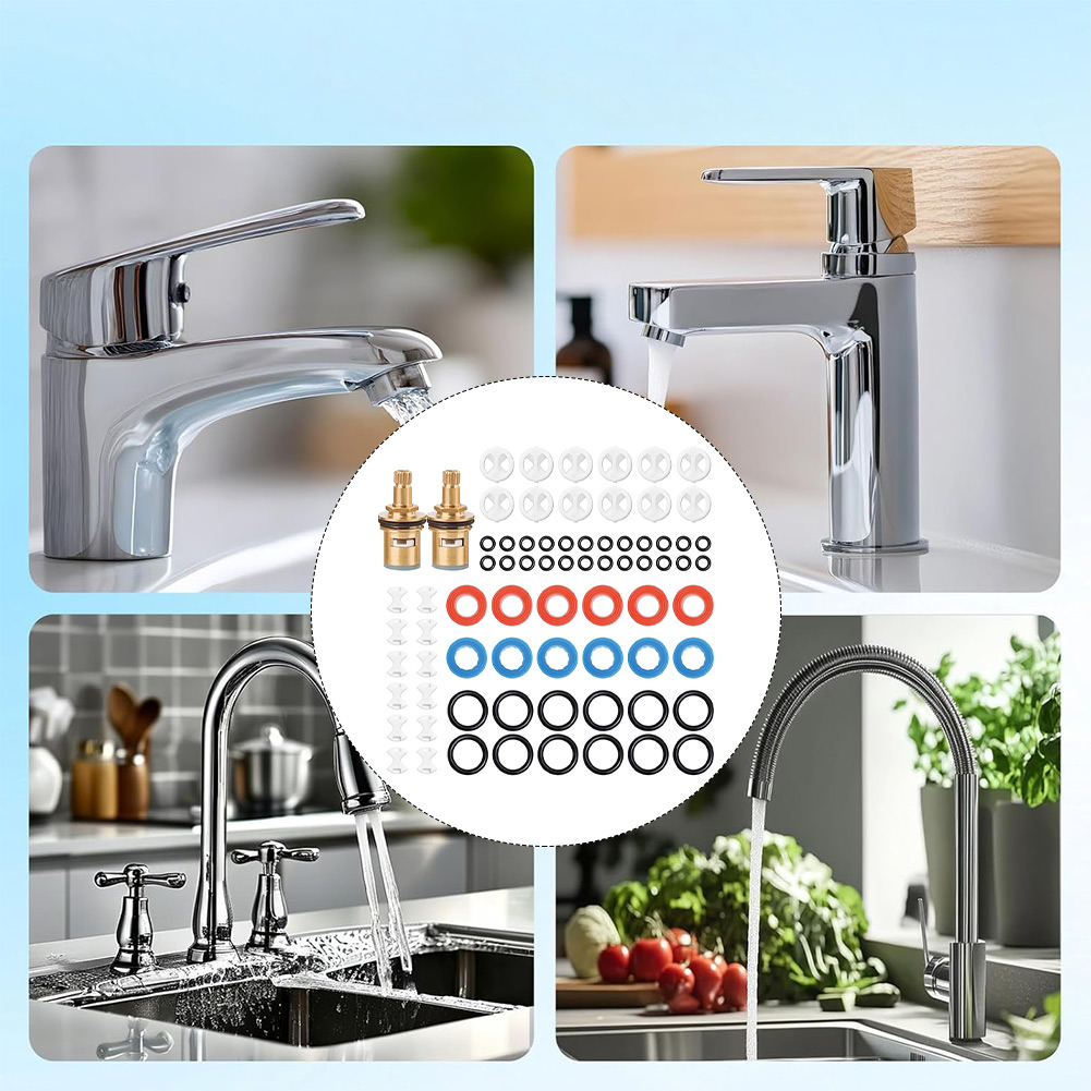 真鍮製タップカートリッジ2個パック、72種類のワッシャーとシ - Silicone Tap Washer のレビューと価格