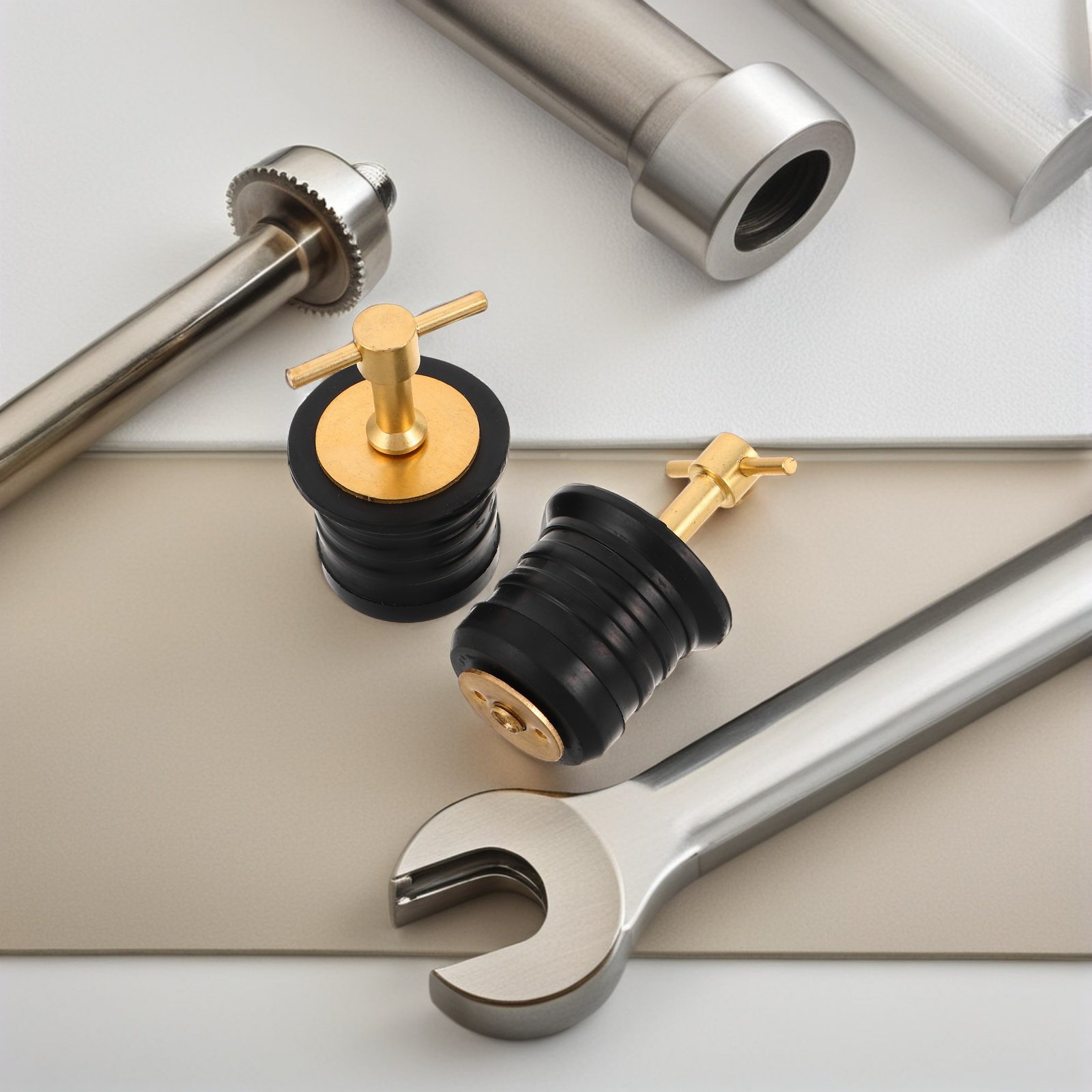 2個入り、船用排水プラグ、真鍮製T型ハンドル、漏れ防止、圧縮 - Compression Fitting Brass のレビューと価格