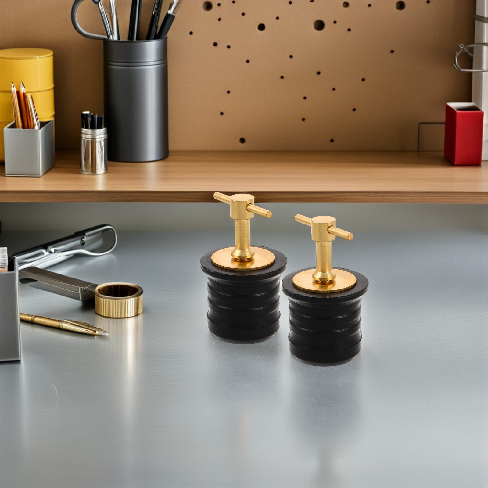 2個入り、船用排水プラグ、真鍮製T型ハンドル、漏れ防止、圧縮 - Compression Fitting Brass のレビューと価格