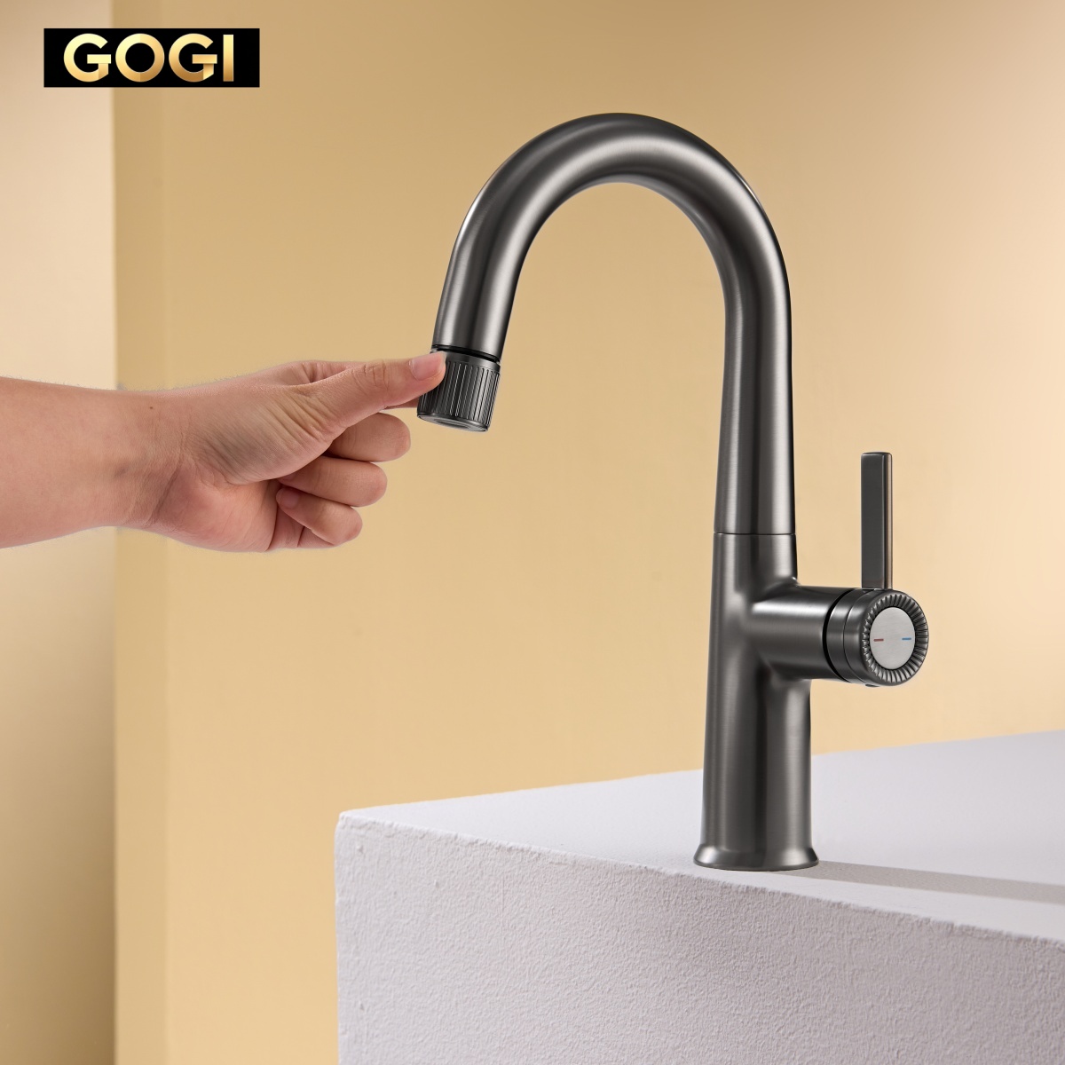 GOGI製、真鍮製、ガンメタルグレーの引き出し式洗面台用混合 - Basin Mixer Cartridge のレビューと価格