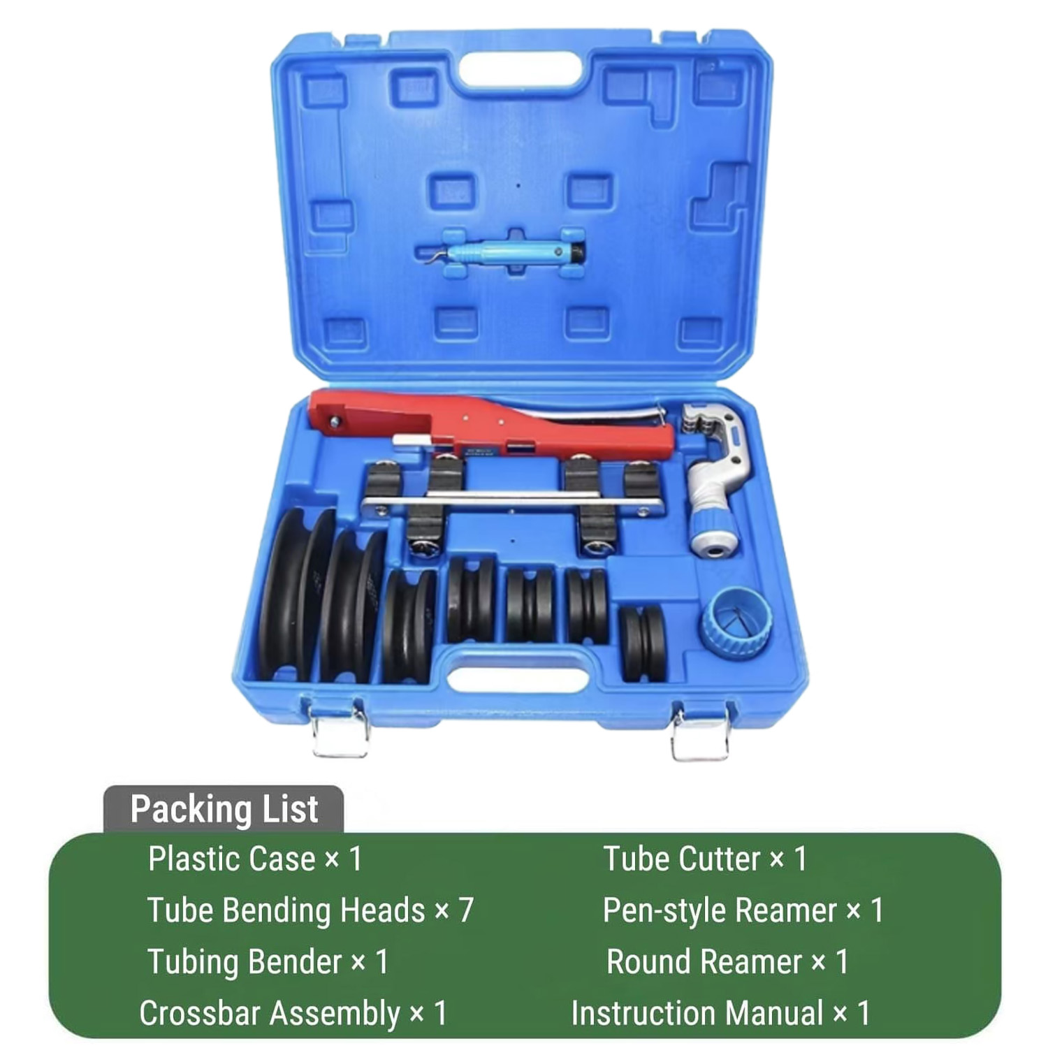 ラチェット式パイプベンダーセット、7種類のヘッド、90度パイ - Pipe Cutter Ratchet のレビューと価格